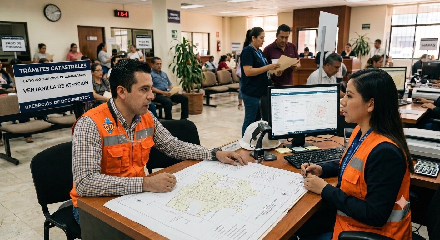 Trámite de deslinde catastral en ventanilla de atención